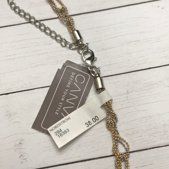 Statement Silver and gold woven necklace new/box - Picture 7 of 8